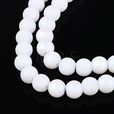 Frosted Opaque Glass Beads Strands LS-GLAA-T032-P6mm-MBB02-1