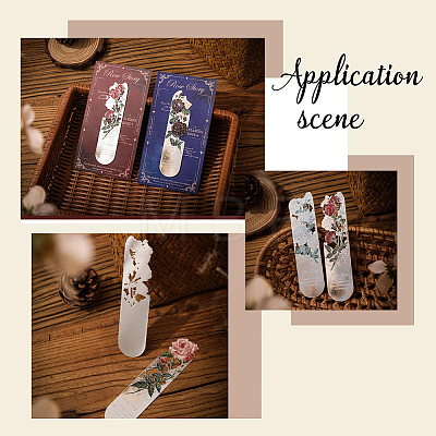 4Pcs 4 Styles Brass Flower Bookmarks AJEW-SP0002-28B-1