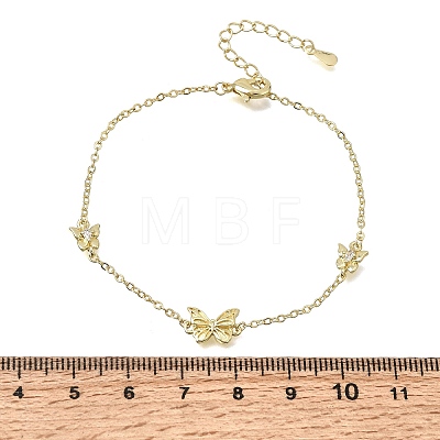 Brass Butterfly Link Bracelets KK-CBAFF9E-01G-1