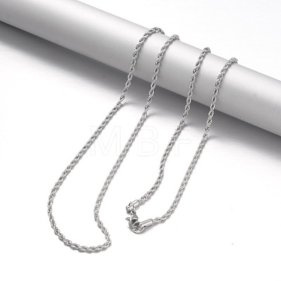 304 Stainless Steel Rope Chain Necklaces NJEW-F195-05C-P-1