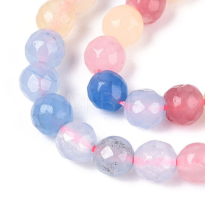 Dyed Natural White Jade Beads Strands G-T139-6mm-60-05-1