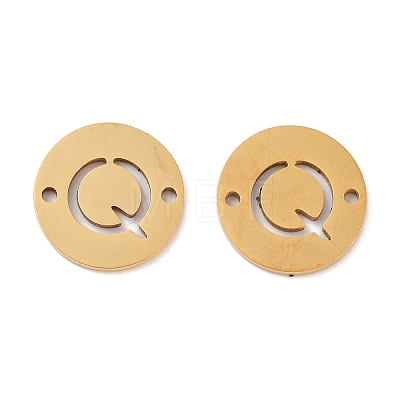 PVD Vacuum Plating 201 Stainless Steel Hollow Flat Round Links FIND-R149-03Q-G-1