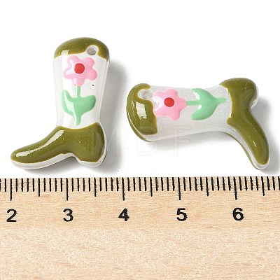 Painted Glass Beads Enamel Beads X1-BLOW-D300-01G-1