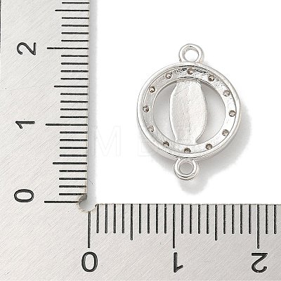 Rack Plating Brass Micro Pave Clear Cubic Zirconia Religion Virgin Mary Connector Charms KK-L224-094P-02-1