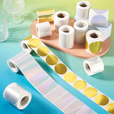 3 Rolls 3 Styles Vinyl Plastic Printable Holographic Stickers OFST-TA0001-10A-1
