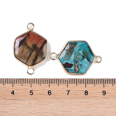 Dyed Synthetic Imperial Jasper Connector Charms G-P529-04G-1