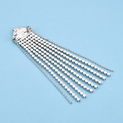 Crystal Rhinestone Tassel Lapel Pin JEWB-T002-41S-1