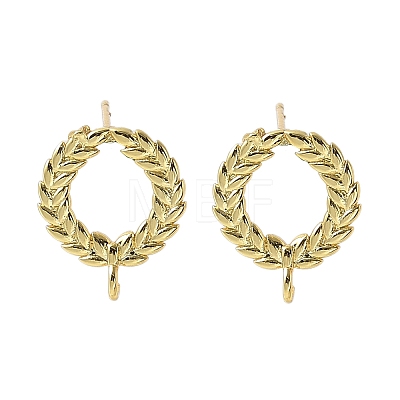 Brass Stud Earring Findings KK-S516-06G-1