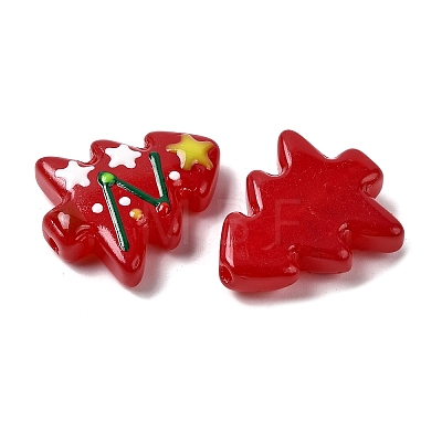 Christmas Theme Handmade Lampwork Beads LAMP-I027-07W-1