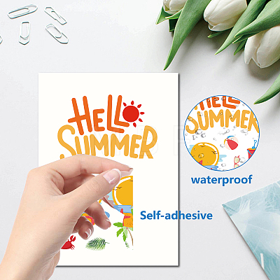 8 Sheets 8 Styles Summer Theme PVC Waterproof Wall Stickers DIY-WH0345-110-1