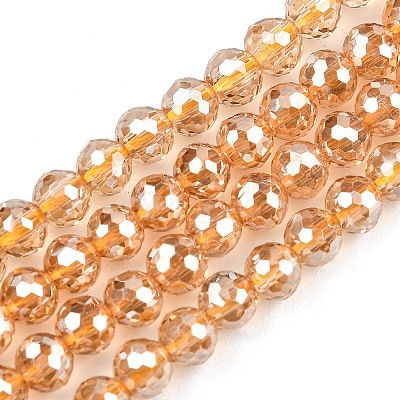 Electroplate Transparent Glass Beads EGLA-B013-02A-PL14-1