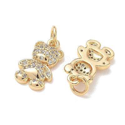 SHEGRACE Brass Micro Pave Clear Cubic Zirconia Pendants XGRQ3P579-633G-1