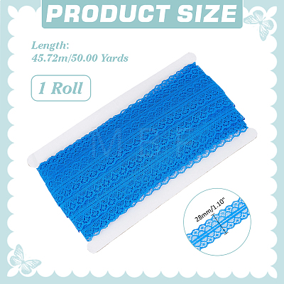 Polyester Lace Ribbon OCOR-WH0105-188-1