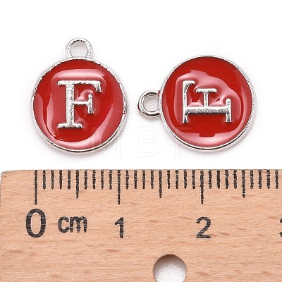 Platinum Plated Alloy Enamel Charms ENAM-S118-03F-P-1