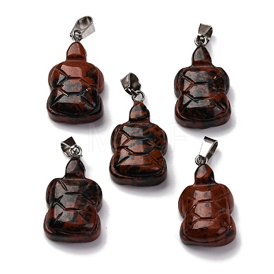 Natural Mahogany Obsidian Pendants G-B127-06P-09-1