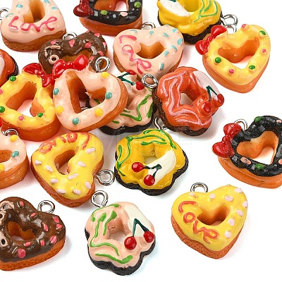 18Pcs 9 Colors Opaque Resin Pendants CRES-YW0002-82-1