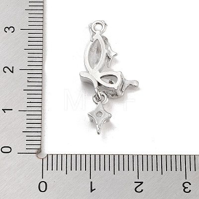 Brass Pave Clear Cubic Zirconia Pendants KK-Z061-14P-02-1