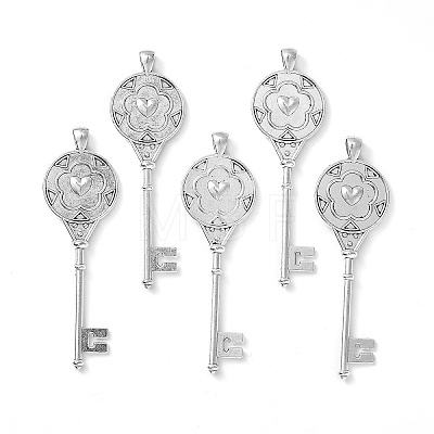 Tibetan Style Alloy Key Pendant Cabochon Bezel Settings LS-PALLOY-J494-51AS-1