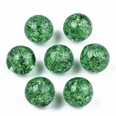 Transparent Crackle Acrylic Round Beads Strands X-CCG-R002-12mm-08-1