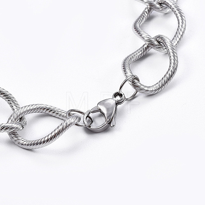304 Stainless Steel Stud Earrings & Necklace Jewelry Sets SJEW-L133-08P-1