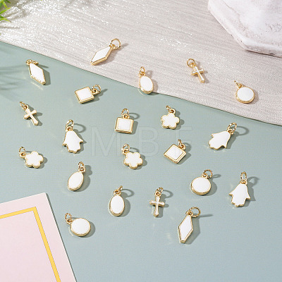 21Pcs 7 Styles Brass Enamel Charms KK-TA0003-19A-1