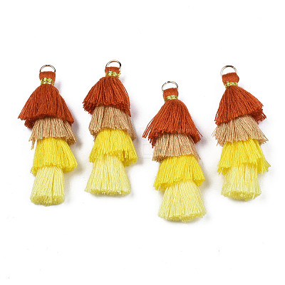 Polycotton(Polyester Cotton) Layered Tassel Big Pendant Decorations FIND-T052-16-04-1