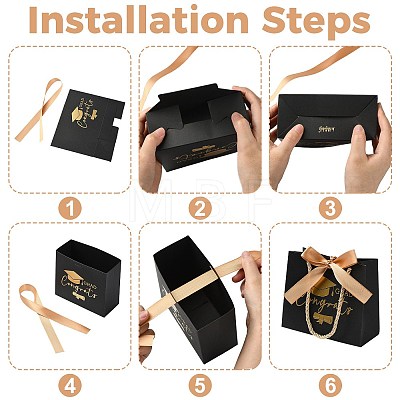 Gold Stamping Graduation Cap Paper Gift Bags CARB-FZC0001-01A-1