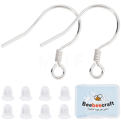 10 Pairs 925 Sterling Silver Earring Hooks STER-BBC0006-81-1