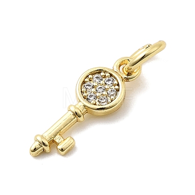 Brass Micro Pave Cubic Zirconia Charms KK-C139-06G-1
