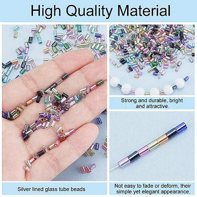 80G 8 Colors Glass Bugle Beads GLAA-PH0003-71-1