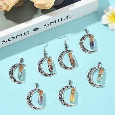 7Pcs Moon Alloy Pendants PALLOY-FS00069-1