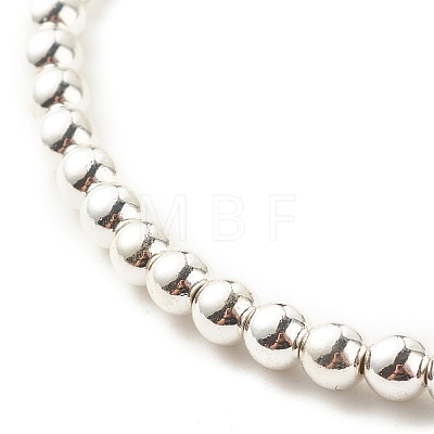 Synthetic Hematite Round Beaded Stretch Bracelet with Cubic Zirconia BJEW-JB07798-03-1