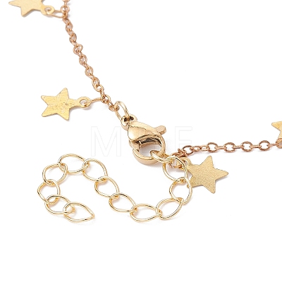 Star Brass Charm Cable Chain Link Bracelet Making AJEW-JB01150-46-1