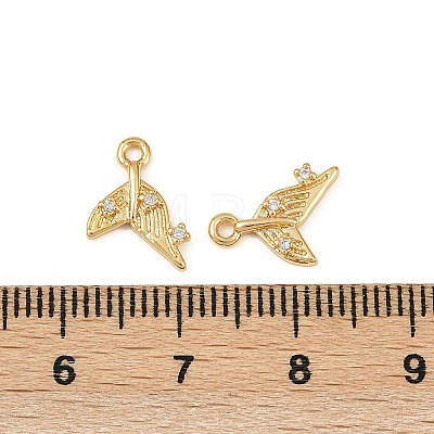 Ocean Theme Brass Micro Pave Cubic Zirconia Charms X1-KK-F902-08L-G-1