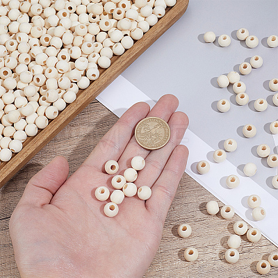 800Pcs Natural Unfinished Wood Beads WOOD-PA0001-58-1