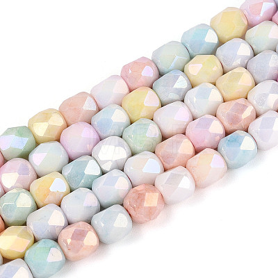 Anti-Tarnish Electroplate Glass Beads Strands GLAA-N057-6mm-08-1
