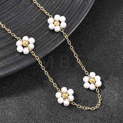Acrylic Pearl Beads Link Bracelets SA-D001-01G-1