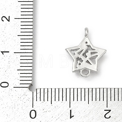 Brass Clear Cubic Zirconia Connector Charms KK-Z094-03P-02-1