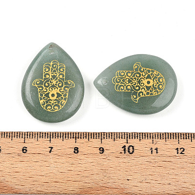 Natural Green Aventurine Pendants G-N345-05C-1