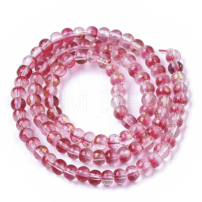 Transparent Spray Painted Glass Bead Strands GLAA-N035-03A-B04-1