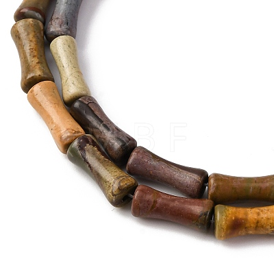 Natural Polychrome Jasper/Picasso Stone/Picasso Jasper Beads Strands G-L624-G04-12x5mm-1