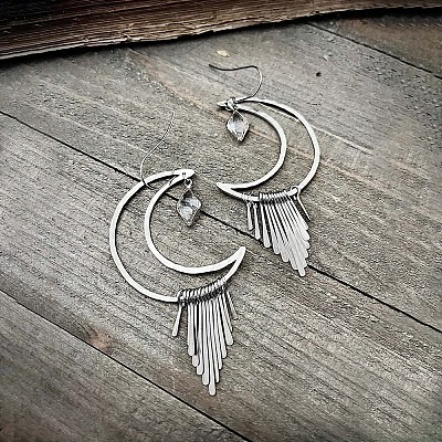 Moon Alloy Rhinestone Dangle Earrings FS-WGEABDC-02-1