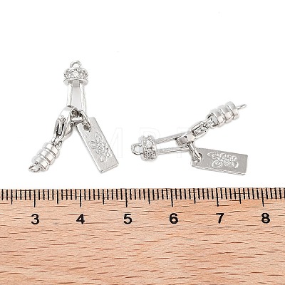 Brass Micro Pave Clear Cubic Zirconia Lobster Claw Clasps KK-Z059-14P-1