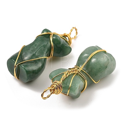Natural Green Aventurine Pendants G-K338-30G-05-1