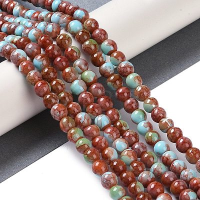 Baking Paint Glass Bead Strands GLAA-H031-01A-04-1