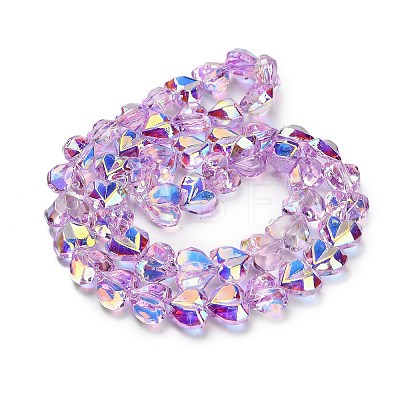 Electroplate Transparent Glass Beads Strands EGLA-B012-AB06-1