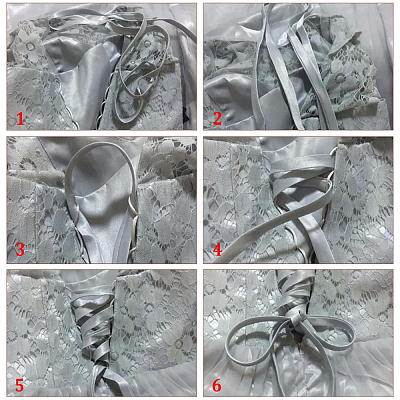 Satin Wedding Dress Back Tie Rope SRIB-WH0011-039A-1