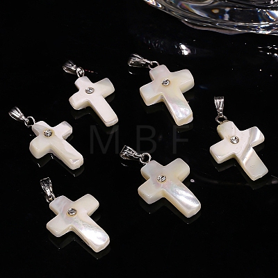 Natural White Shell Pendants PW-WG99836-01-1