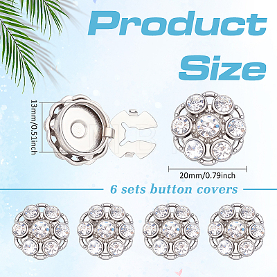 6Pcs Zinc Alloy Cufflinks BUTT-ME0001-36B-1