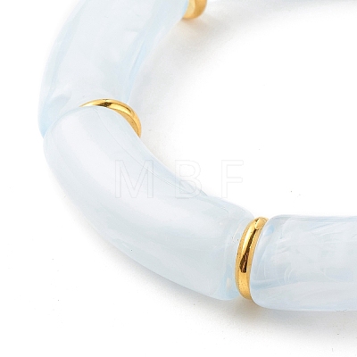 Acrylic Tube Beaded Stretch Bracelets X-BJEW-JB07774-04-1